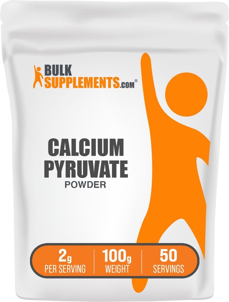 BulkSupplements.com Polvere piruvate di calcio - Supplemento di calcio, supplemento di Pyruvate - senza aroma & senza glutine, 2g per porzione, 100g (3,5 oz) (pacchetto di 1)