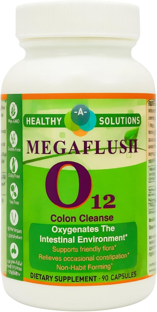 Mega Flush 07 - Supplément naturel pour un colon en bonne santé - Nettoyage des colonies - 90 capsules de légumes