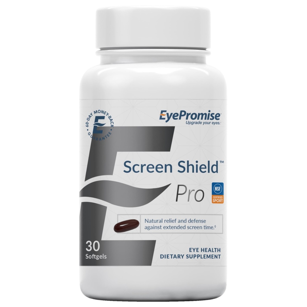 EyePromise Screen Shield Eye Vitamin - 30-Count, 30-Tage-Versorgung - Augenergänzung mit Omega 3s, Zeaxanthin, Lutein, Bilberry, Zink & Vitamine für müde, Strained Eyes