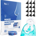 FireAnt 100 Saline Packets and 12 Reusable Saline Pods Refills Set, Compatible with Navage Nasal Care - Includes 100 Count Salt Packets Sinus Rinse + 12 Pack Silicone Salt Pads Refill in Black