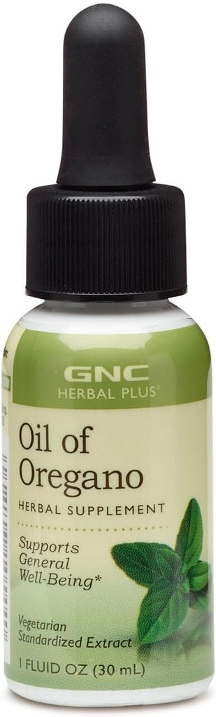 GNC Herbal Plus huile de supplément d'origan, végétarien, soutient le bien-être général, 448 services