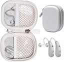 CaseSack Fall für Hörgeräte kompatibel mit EarCentic EasyCharge wiederaufladbare Hörgeräte auch für Otofonix Elite/Encore, Banglijian, Britzgo, My Tone, LIGINN, Blaids, Lexie, Tweak (Silver)