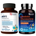 NATURE TARGET Probiotics für Männer mit Men Care Supplement, Glucosamin Chondroitin MSM, Joint Support Supplement, Shellfish Free