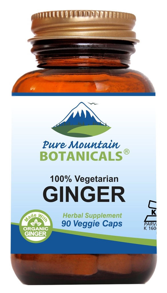 Pure Mountain Botanicals Ginger Capsule - 1000mg Organic Ginger Root - 90 Count - Kosher Vegan Non-GMO Gluten Supplemento gratuito