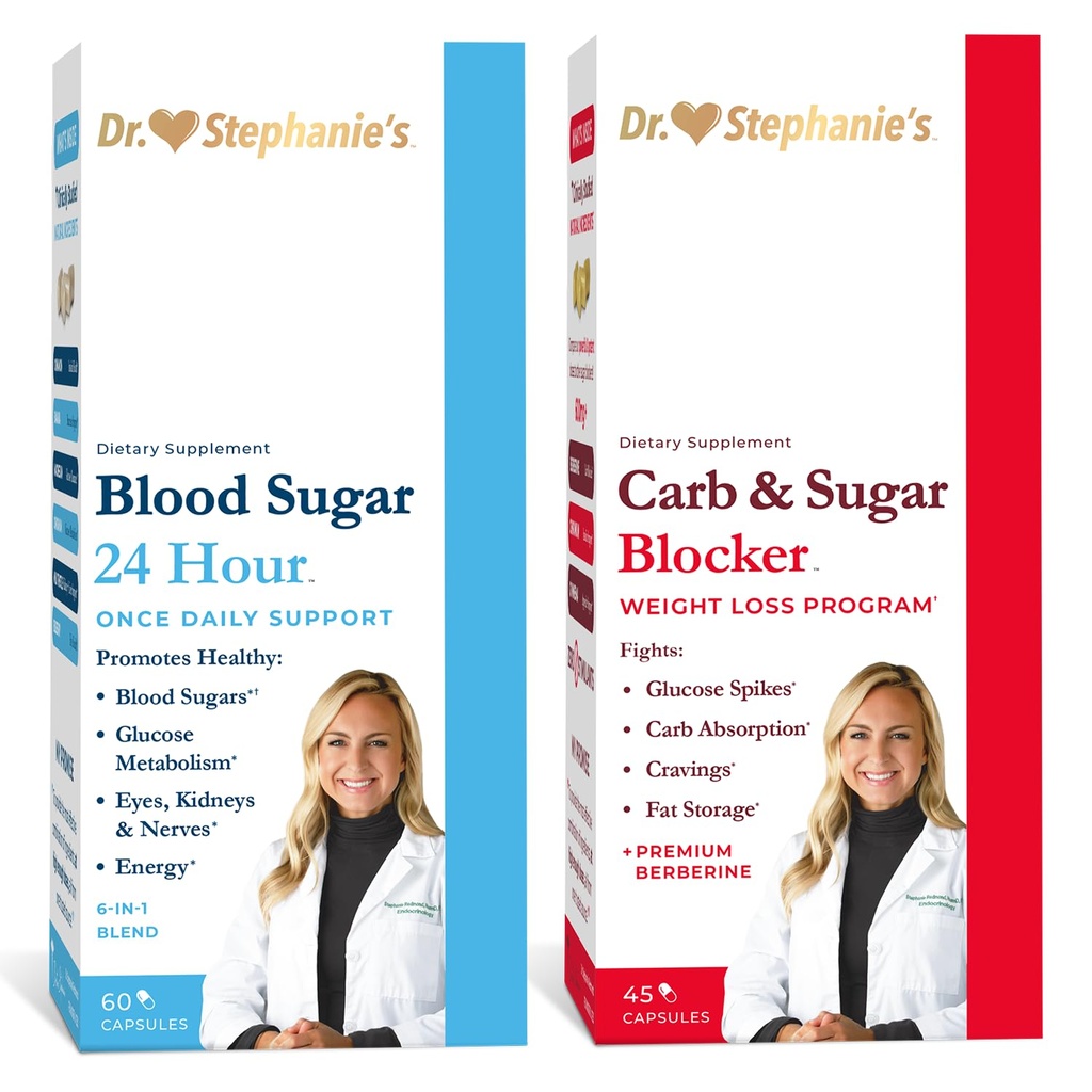 Pack du Dr Stephanie - Soutien 24 heures + Carb & Sugar Blocker - Supplément quotidien