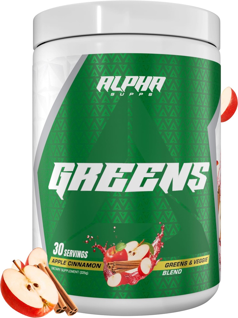 Alpha Supps - Alpha Greens Supplement - 30 portions (pomme de cannelle)