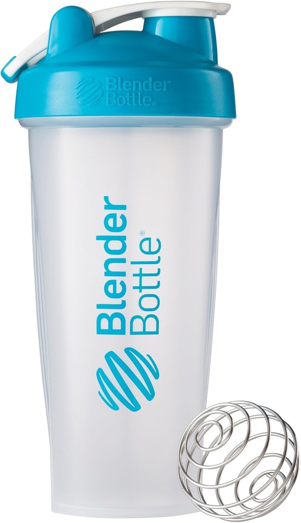 Bouteille de shaker de haut de boucle classique, 28-Ounce, clair/aqua
