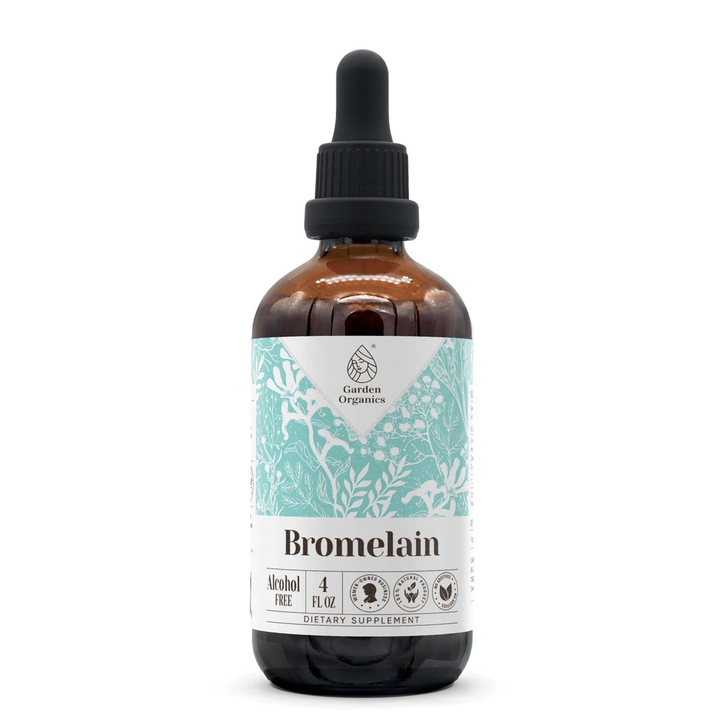 Bromelain Alcohol-Free Natural Tincture Extract, Immunsystem Booster, Flüssige Tropfen Hergestellt aus 100% Wildcrafted Bromelain, Ananas comosus) Getrocknete Stem und Frucht (4 fl oz)