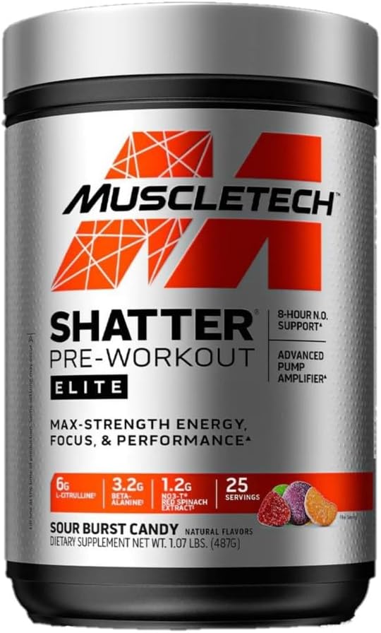 Pre Workout Powder MuscleTech Shatter Pre-Workout Pulver für Männer und Frauen PreWorkout Energy Powder Drink Mix Sports Nutrition Pre-Workout Produkte Rainbow Fruit Candy (20 Servierungen)