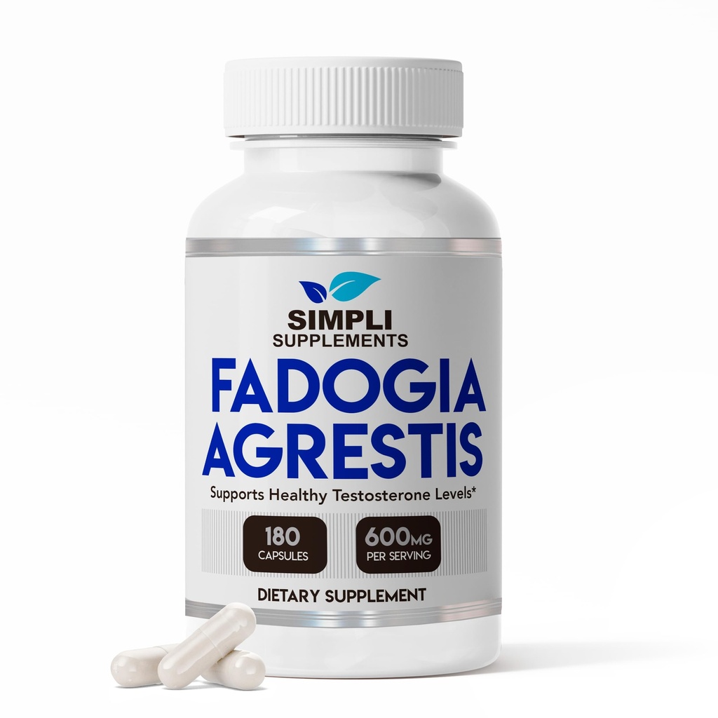 Fadogia Agrestis 600mg per il supporto naturale del testosterone | promuove la crescita del muscolo, l'energia, l'azionamento, la stamina e il mood | Non-GMO, Vegan, senza glutine | 180 capsule