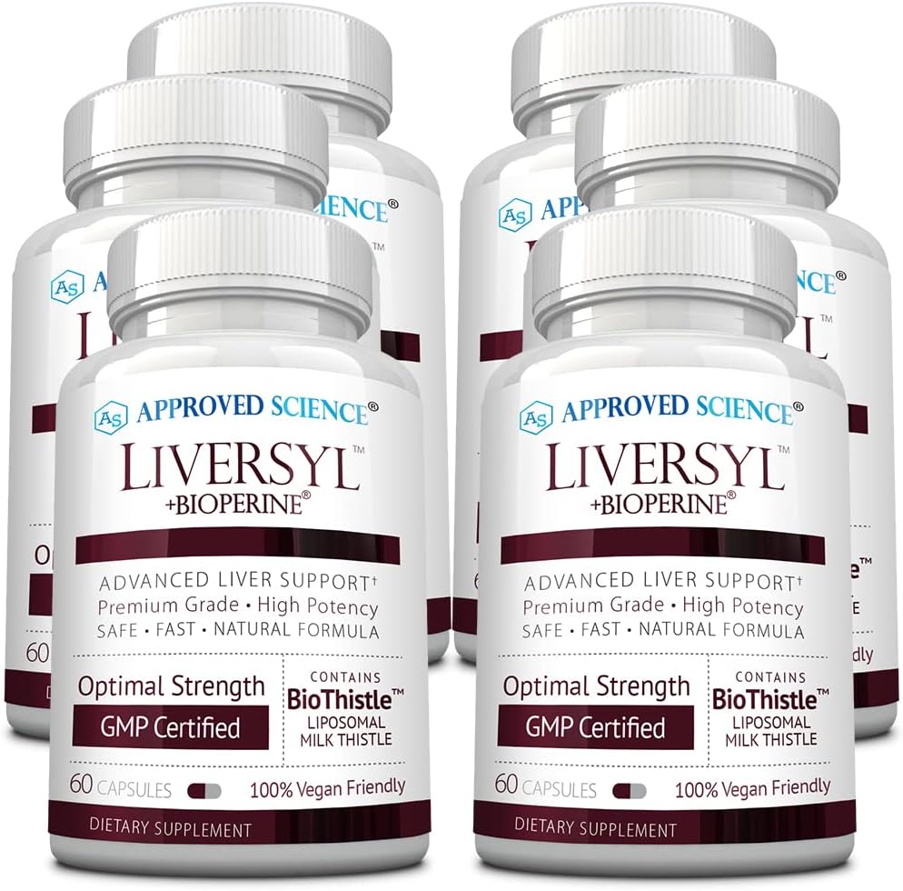 Genehmigte Wissenschaft Liversyl - Milchdistel, Artichoke Extract und Bioperine - Vegan - 360 Count - 6 Month Supply - Made in USA