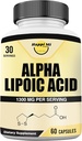 Alpha Capsules d'acide lipoïque 1300mg par portion - 30 portions par bouteille - Soutien antioxydant pour la santé globale
