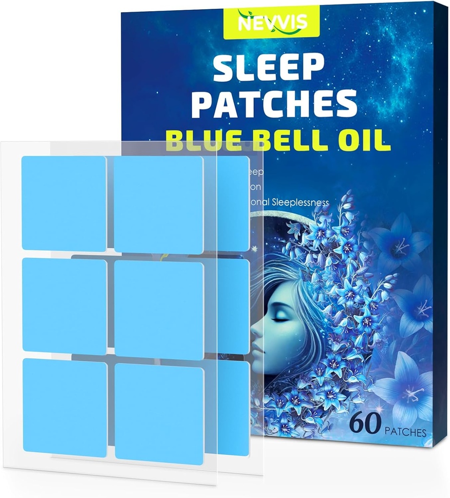 Schlafaufnäher, 60 Blue Bell Schlafaufnäher für Erwachsene Extrastärke, Natürliche Pflanzenbestandteile von Schlafaufnäher, Haut-Freundlich & Last All Night