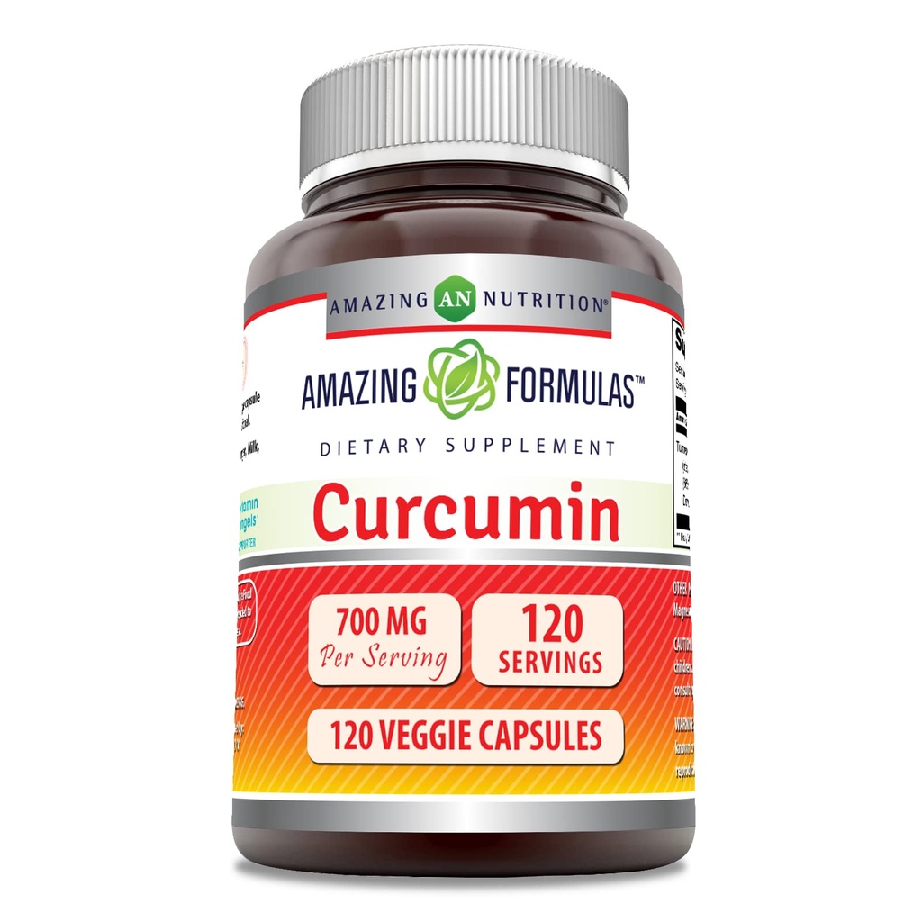 Erstaunliche Formeln Curcumin Ergänzung | 700 Mg | 120 Veggie Kapseln | Turmeric Root Extract | Non-GMO | Gluten Free | Made in USA