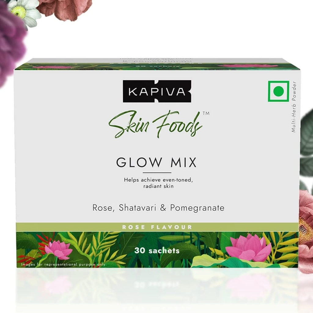 Kapiva Skin Foods Glow Mix | Ayurvedic Skin Supplement, Collagen Powder | Skincare for Glowing & Healthy Skin (30 Dinge)