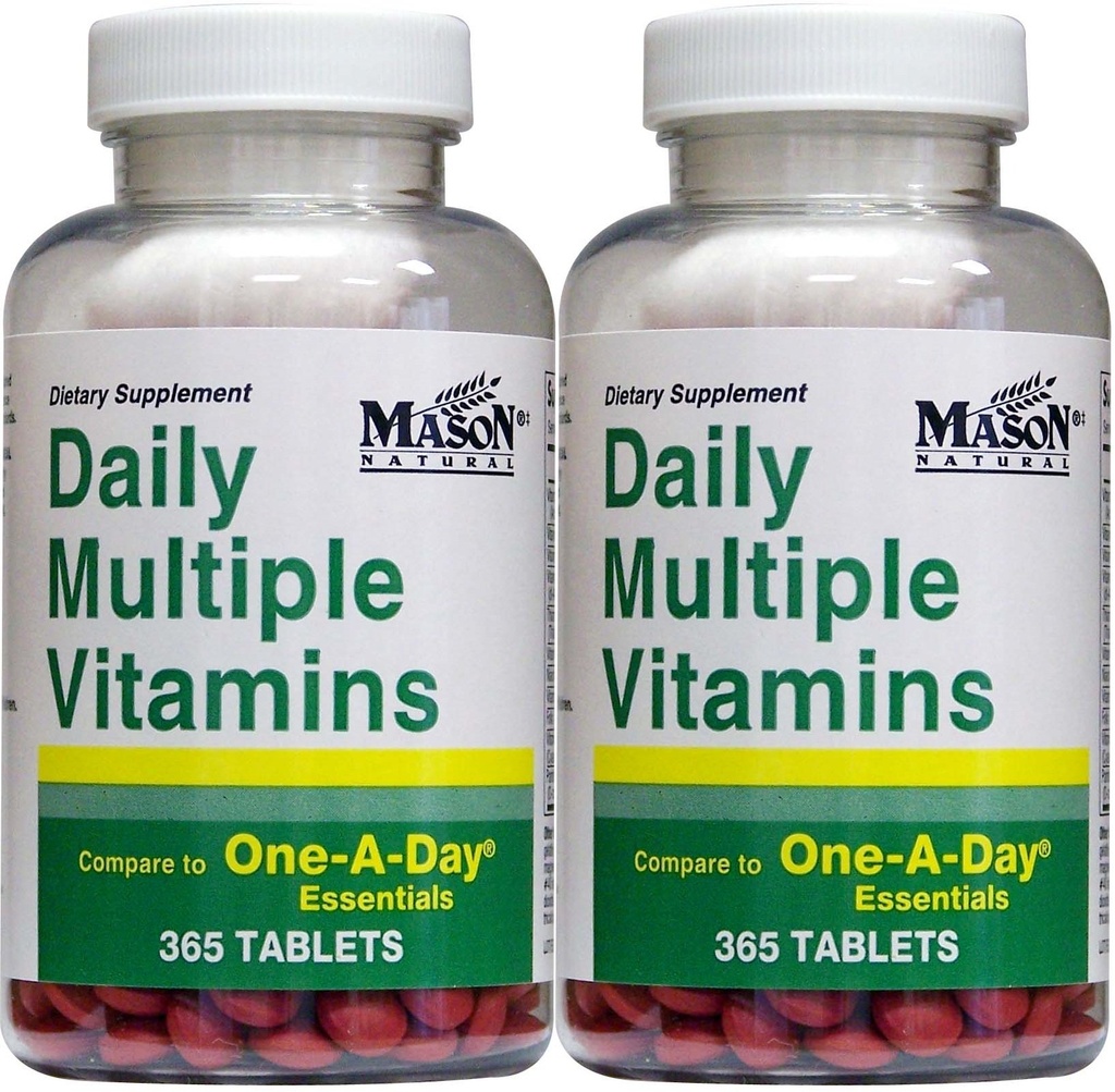 Vitamines quotidiennes multiples Comparer à Un Un Un jour Essentiel Multivitamine Multiminérale Supplément 365 Comprimés par boîte de bouteille de 2 Total 730 Comprimés