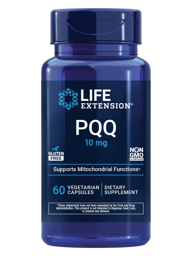 PQQQ Caps – Pirroloquinolina Quinone, 10 mg – Promuove la crescita di nuovi Mitocondri, ATP, Supporto energetico – Senza glutine, Non OGM, Vegetariano – 30 capsule