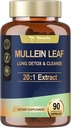 Totaria Mullein Capsule con Calendula per Lung Detox & Cleanse, Estratto di foglie di Mullein per polmoni Integratori di erbe per la salute e l'immunità respiratoria - 90 Caps Vegan