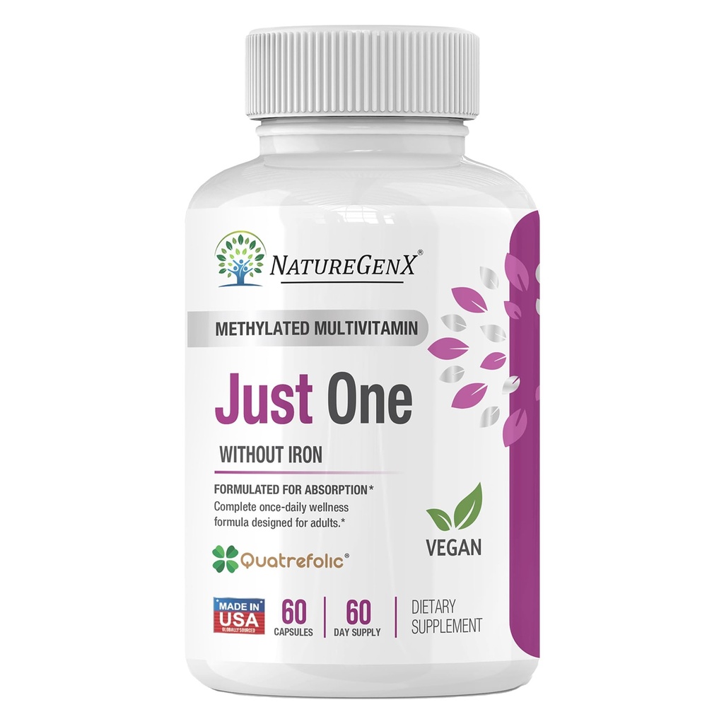 Solo un quotidiano multivitaminico etilato - 60 caps puro etilico B12, Methylfolate MTHFR sostegno supplemento ferro libero vitamine etilate per uomini e donne 2 mesi di alimentazione senza glutine