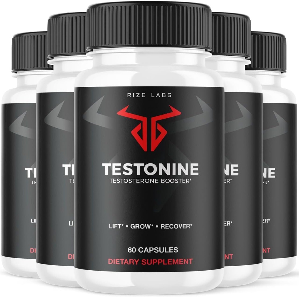 rize labs (5 Pack) Testonine Male Supplement, Testonine Capsules for Men, Testonine Maximum Strength Formula, Testonine All-Natural Pill for Muscle Power, Testonine Recensioni (300 capsule)