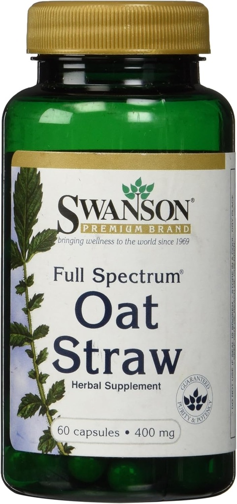 Swanson Full Spectrum Oat Straw 400 Milligrams 60 Capsules