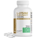 Bronson L-Lysine Extra Strength 1000 MG per Tablet High Potency, Supporto Immune & Supports Collagen Sintesi, Non-GMO, 250 compresse vegetariane
