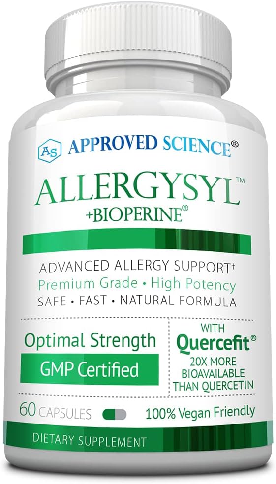Science approuvée Allergysyl - Inférieure Intensité des Allergies Saisonnières, Amabilité Boost, Riche en Antioxydants - Vegan Friendly - 60 Capsules - Fabriqué aux États-Unis