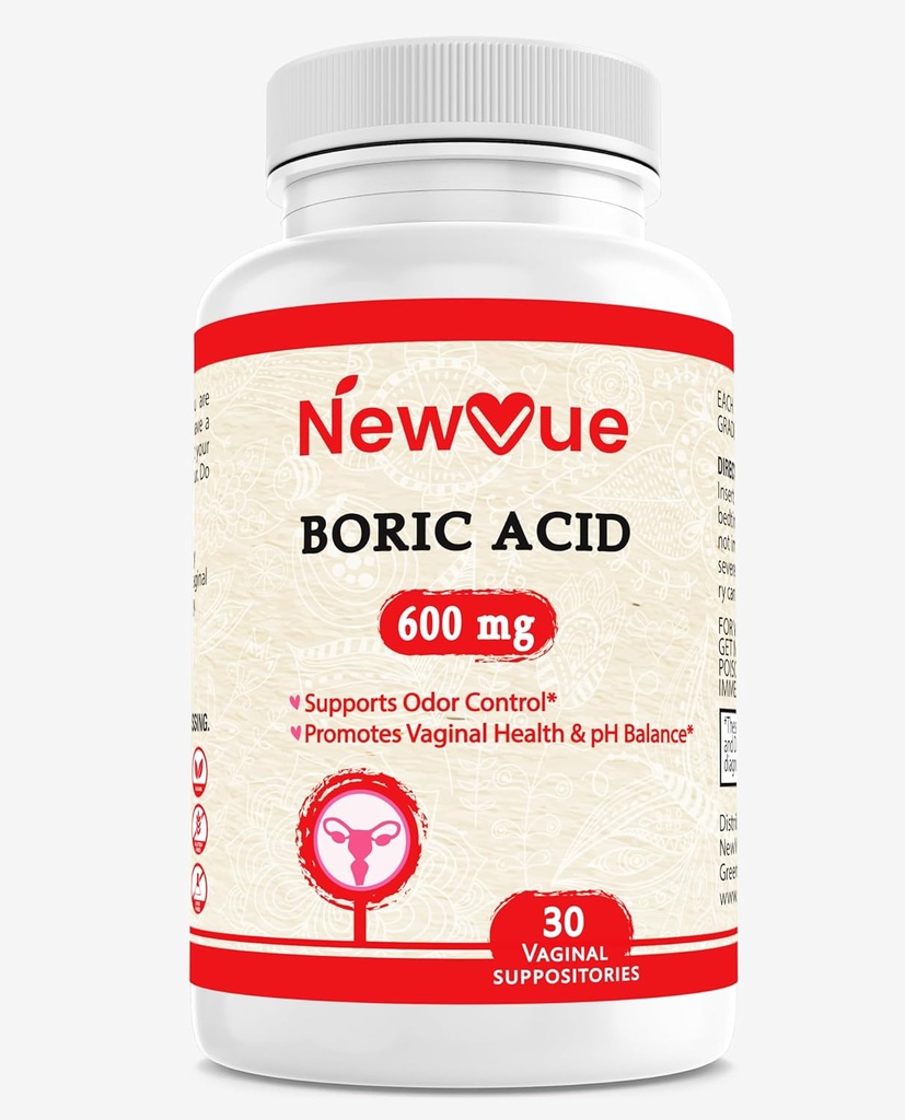 Assortimenti vaginali dell'acido borico - 100% puro Made in USA - Assistenza sanitaria intima (30 conte)