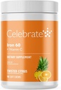 Celebrate Vitamine Eisen-Ergänzung mit 60mg Eisen & Vitamin C – Citrus Chewables für Bariatric Patienten, Magen-Bypass & Sleeve Gastrectomy-Unterstützung – 30 Tabletten für Post-Surgery Health Maintenance