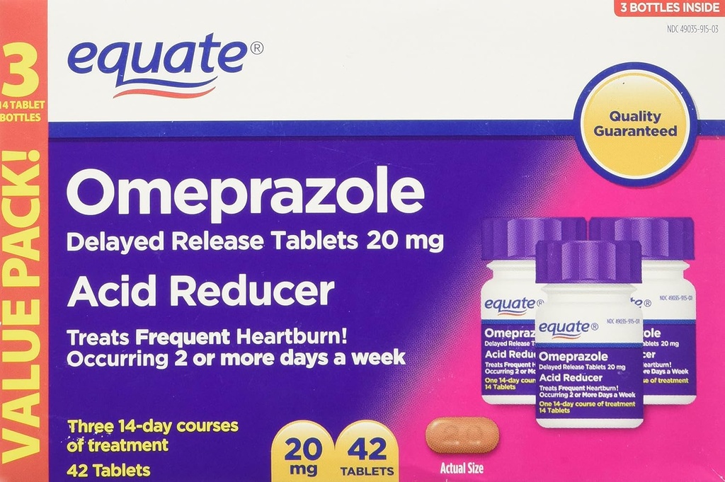 Äquate Omeprazol 20 Milligramm, Säure Reducer, verzögerte Freisetzung, 42 Tabletten