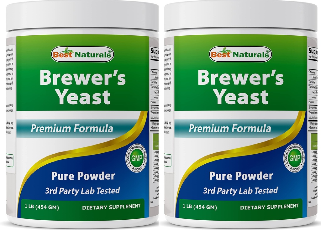 Best Naturals 2 Pack 100% reines Brauerhefe-Pulver - 16 oz - Unterstützung für erhöhte Brustmilchversorgung während des Stillens, Lactation, Verdauungsgesundheit