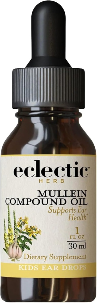 Eclectic Herb - Mullein Compound Oil Kids | Supports Ear Health | Non-GMO, Gluten-Free (1 fl oz | 30 ml)