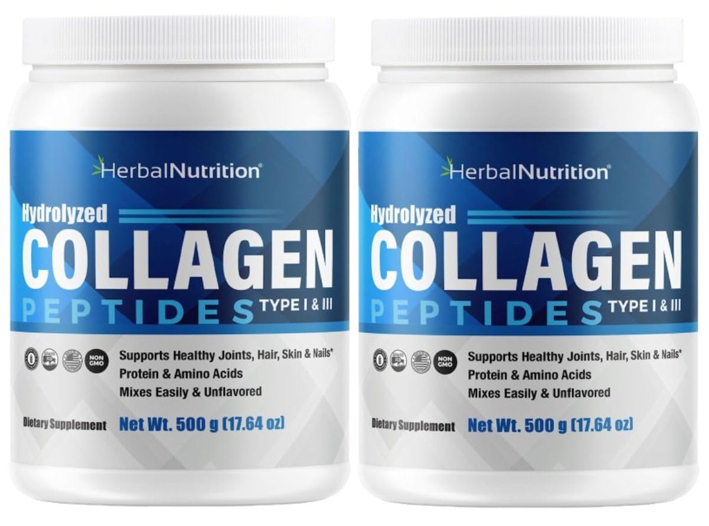 Collagen Peptides Powder Hydrolyzed Proteine sind Vitalproteine für Haut-Haarnägel und Gelenkgesundheit, Keto, Paleo Friendly, Non-GMO, Glutenfrei, 45 Servierungen, 2 Behälter