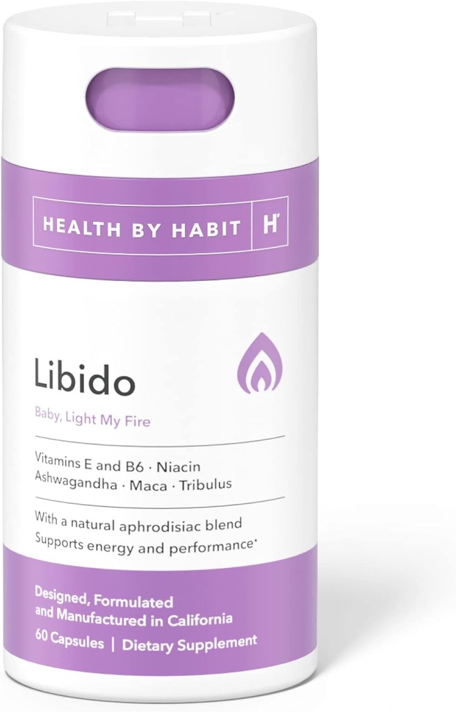 Salute per Habit Libido Blend (60 capsule) - Natural Aphrodisiac Blend con Maca, Ashwagandha, Vegan, Non OGM, Sugar-Free (1 confezione)