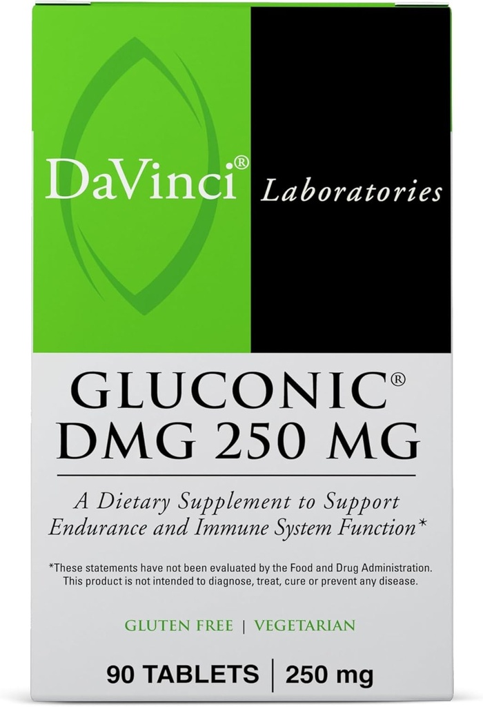 DAVINCI Labs Gluconic DMG 250mg - Aiuta a sostenere il sistema immunitario, la funzione muscolare, la salute del cuore e la salute del cervello - 90 compresse masticabili (90 porzioni)