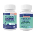 WELMATE Nighttime Wellness Bundle: Maximale Stärke Guaifenesin 1200mg Mucus Relief (100 Ct) & Doxylamine Succinate 25mg Schlafhilfe (200 Ct) | Erweitertes Relief für restful Sleep