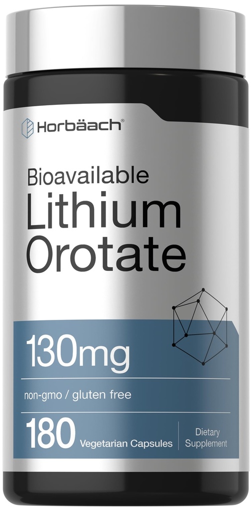 Horbäach Orotate de lithium 130mg.180 Capsules.