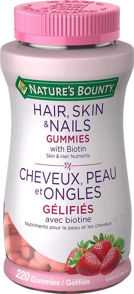Nature's Bounty Optimal Solutions Cheveux, peau et ongles Gummies - 220 Compte