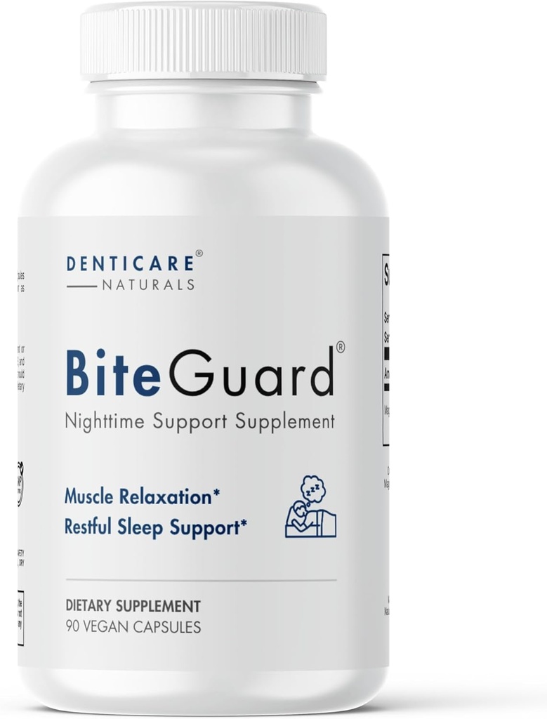 Denticare Bite-Guard für Teeth Grinding & Clenching, TMJ Relief, beruhigt Jaw mit Magnesium - 90 Caps