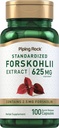 Piping Rock Coleus Forskohlii Root Extract | 625 mg | 100 Capsules | Herb Supplement | Non-GMO, Gluten Free