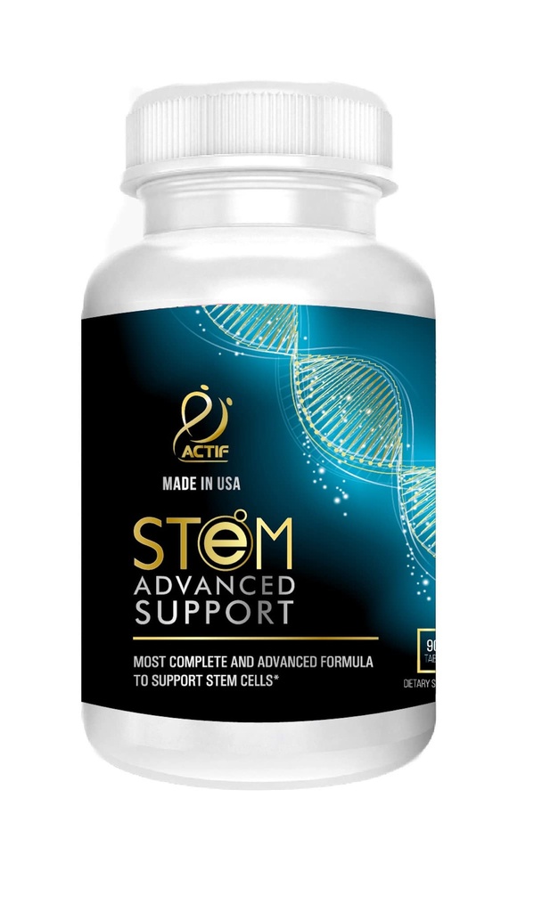 ACTIF STEM Cell Support - Maximum Strength with 10+ Stem Cell Factors, Non GMO, 2 Month Supply, Made in USA