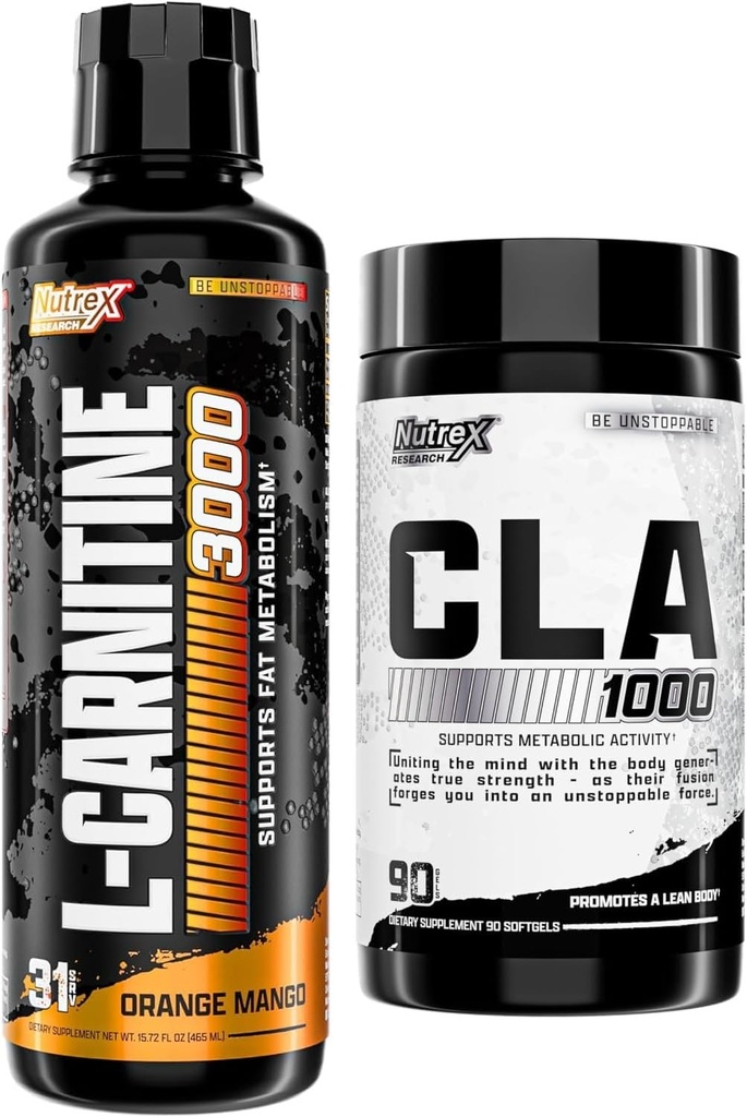 Recherche Nutrex Carnitine liquide 3000 - CLA 90 Gels souples - 1000mg Acide linoléique conjugué Mélange actif de l'huile de carthame