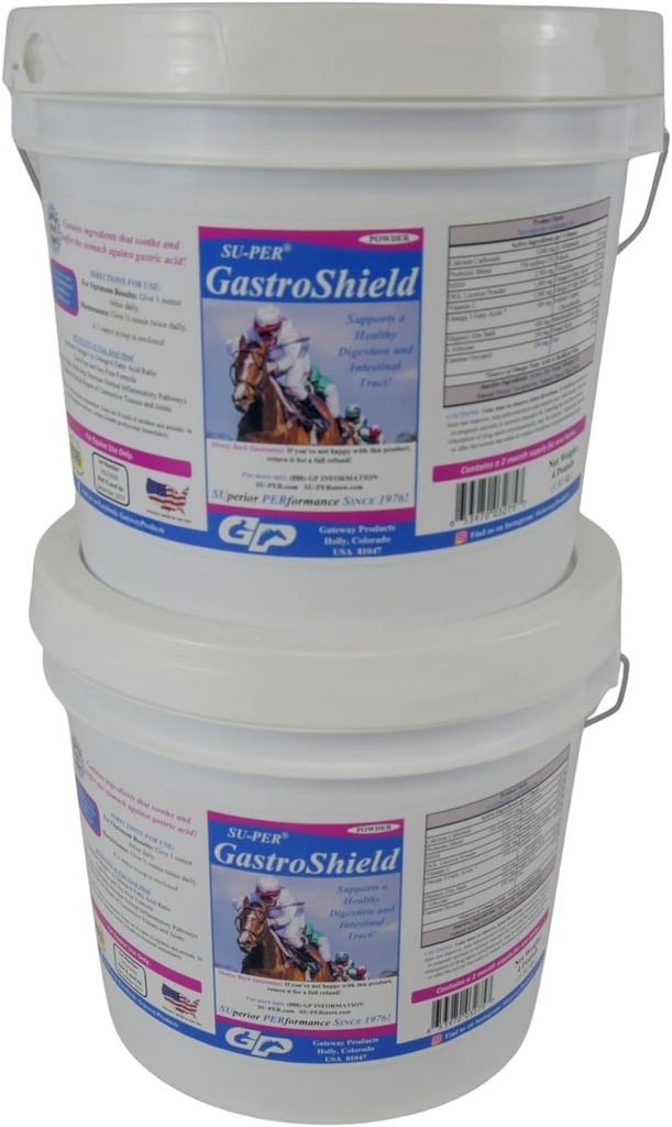 SU-PER GastroShield Equine Probiotics Pulver - Pferde Verdauungsergänzung für Magengesundheit - Unterstützt gesunde Verdauung & Darm Trakt - 4 Pfund, 2 Monate Versorgung