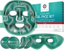 Medi Grade Cooling Ice Face Mask und Cooling Eye Mask für Puffy Eyes & Migraine Relief - Self Care Face Ice Pack mit ChillGel Face Ice Mask Technology - Cooling Face Mask, Eye Pads und Tasche