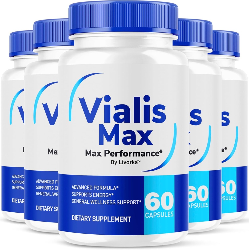 (5 Pack) Vialis Max Pillen für Herren - Official Vialis Max Premium Male Support Formel für Fast Acting Energy, Endurance und Performance, VialisMax Kapseln Advanced Formula, 300 Kapseln für 5 Monate