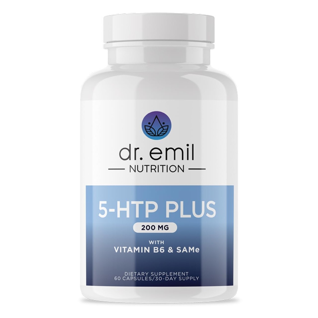 DR. EMIL NUTRITION 200 MG 5-HTP Plus mit SAM-e zu halten normalen gesunden Schlaf und erstellen Sie ein Gefühl des Wohlbefindens - 5HTP-Ergänzung mit Vitamin B6-60 Vegan Kapseln, 30 Servierungen