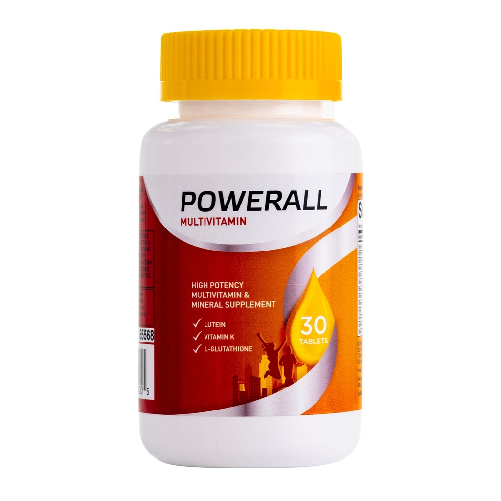 POWERALL Adult Multivitamin für Männer und Frauen, Immunität Unterstützung, mit Vitaminen A, C, D3, E, K1 und B Vitamine, 30 Count