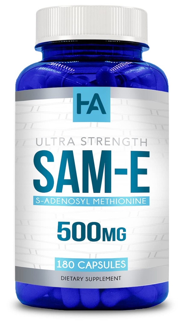High Strength 500mg SAM E Supplement | S-Adenosyl Methionine SAMe Supplement für Knochen Joint & Mood Unterstützung für Männer und Frauen | Vegan Non-GMO & Made in US cGMP Labs (180 Veggie Capsules)
