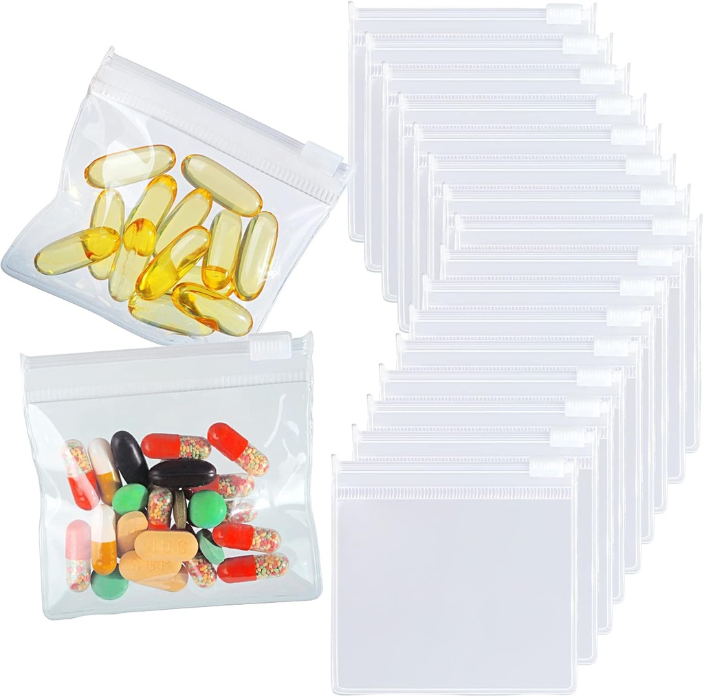 36 Packs Pill Pouch Bags BPA Kostenlose Pillen Taschen 12mil 3 x 2.75 Zoll Transparente kleine Zip wiederverwendbare Drogentaschen Siegel Reißverschluss Pillen Pouches für Reisemedizin Organizer, Schmuck, kleine Craft Pieces