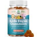 Bambini Focus Gummies - Nootropics Brain Support Supplemento per i bambini con Estratto di tè verde, B6 & B12 Vitamine per la memoria e il fuoco del cervello - Herbal Concentration Chews for Children - 90 Conte